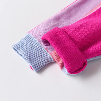DXTON Children's Sweater for Autumn Winter Girls Red Star Striped Pullover Knitwear Kids Knitting Pullovers Tops Children Clothes