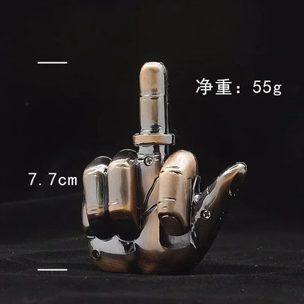 Funny Middle Finger Lighter with Fuk You Voice Windproof Jet Flame Portable Smoking Accessories Refillable Butane Men Gifts
