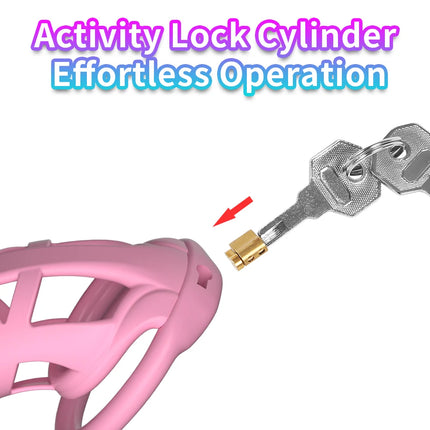Male Chastity Cage Device Lock Belt Set Flat And Curved Rings ABS Material Removable Metal Lock Training Urethral Opening