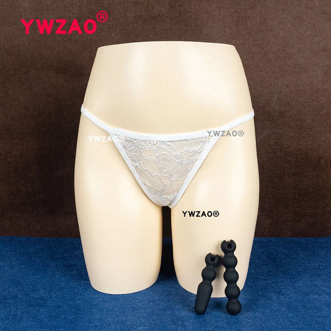 YWZAO Fisting Panties Adult Anal Invisible Thong Butt Plug Ass Erotic Lingerie For Ladies Toys Anus Dildo N11 White Combination