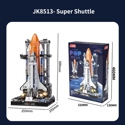 JAKI space exploration heavy rocket super plane space shuttle building blocks assembly children's building holiday gift toys
