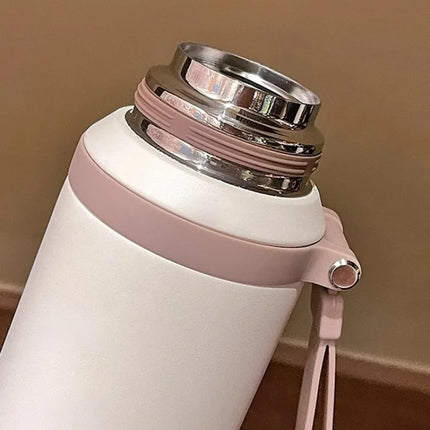 JUSTINLAU 600/800ML Thermos Cup Kitchen Vacuum Flasks with Tea Strainer Stainless Steel Portable Travel Thermal Water Bottles