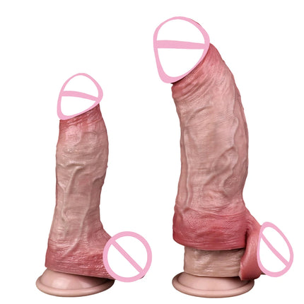 ORALSX Silicone Realistic Penis Sleeve Delay Ejaculation Sex Toys For Men Penis Enlarger Thicken Dildo Reusable Condom Cock Ring