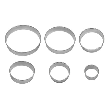 6PCS Stainless Steel Round Cookie Mold DIY Biscuit Cutter Dumpling Skin Cutting Mould Pastry Cake Baking Tool Kitchen Gadget