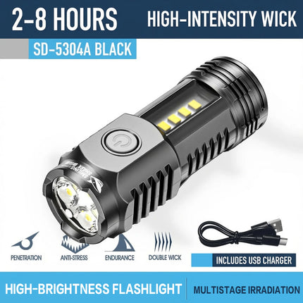 Mini Outdoor Flashlight With 3-Level Brightness Protable Hiking Camping Handheld Flashlights