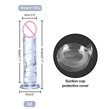 Transparent Big Dick 6 Sizes Realistic Jelly Dildo Soft Vaginal Masturbators Women Gay Penis Anal Sex Toys Suction Cup