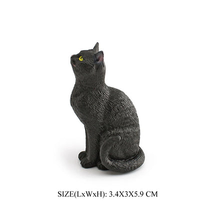 Realistic Plastic Cat Kitty Different Poses Figure Mini Cats Pet Model Figurines Cake Topper Kitten Toy Christmas Birthday Gift