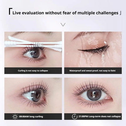 3D Curling Eyelash Mascara,Slim Brush Mascara, Waterproof Tube Mascara Lash-Lifting Long Lasting No Clumping Defined Lashes