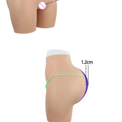 Cosplay Chest Silicone Breast Forms Huge Fake Boobs and Fake Vaginal Pants Set Sexy Buttocks 1.2cm Hip Enhancer Pant