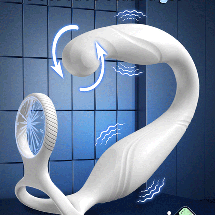 Male Sex Toys Rotating Anal Vibrator Prostate Massager Dual Penis Ring Cock Rings Anal Butt Plug Vibrators Anal Toys for Men 18+