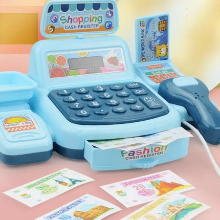 Z. 1 Set Electronic Game Lighting And Sound Effects Supermarket Cashier Toy Simulation Shopping Cash House Toys