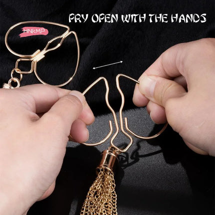 1Pair Adjustable Heart Nipple Clamps with Tassel Non-Piercing Body Jewelry for Women And Couples Sex Toy Accessory
