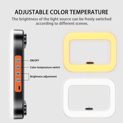 New Handheld Ring LED Rechargeable Fill light Portable Mobile Phone Live Broadcast Photography Desktop Rabbit Cage Selfie Light