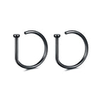 2pcs-Black / 20G(0.8mm-Dia.8mm)