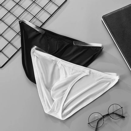 Men underwear sexу tangas masculinas sexys Men's thong Clear strap Thin ice silk U convex sports g string homme boxers briefs