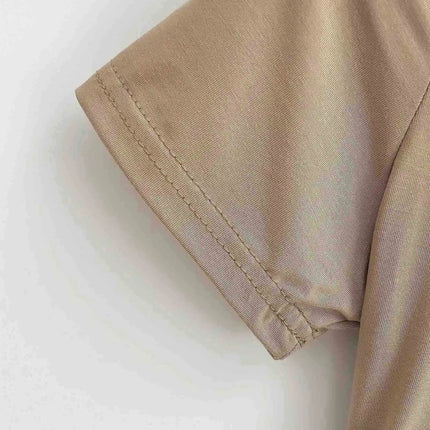 2025 New High Quality Casual T-shirt Sexy Slim Short Sleeves Fashion Trend Solid Women's Clothing Y2K Tops