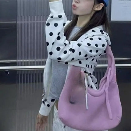 Korean Y2k Clothes Hoodies Women Tops Polka Dot Autumn Winter Sweatshirts Korean Fashion Sweet Vintage Sudaderas Mujer Hoodie
