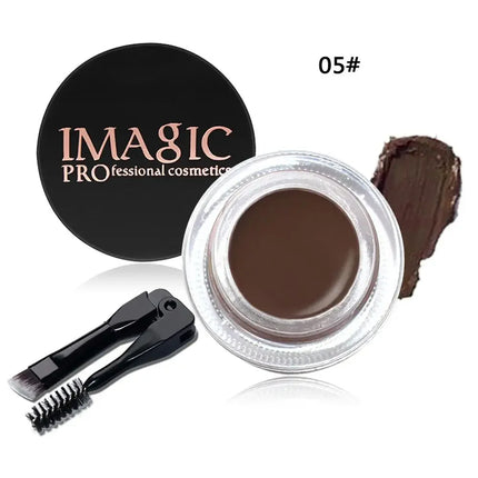 IMAGIC Professional Eye Brow Tint Makeup Tool Waterproof Brow Cream 6 Color Black Brown Eyebrow Gel With Brow Brush