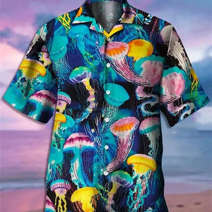 2024 New Animal Crane Pig 3D Printed Men's Hawaiian Shirt Casual Trend Tops Beach Summer Vacation Men And Women 6XL