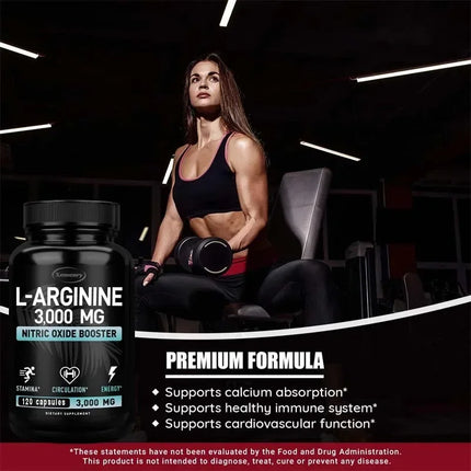 L-Arginine - Strengthen Muscles, Improve Blood Circulation, and Boost Energy, Endurance and Athletic Performance