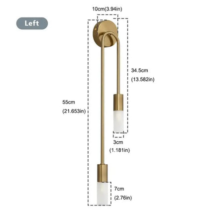 Modern Simple LED Wall Lamp Gold Black Nordic Long Wall Lamp Living Room Bedroom Hallway Corridor Background Interior Decoration