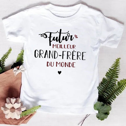 Future Big Brother/Sister In The World Kids T-shirt Baby Announcement Pregnancy Child T Shirt Summer Boys Girls Clothes Gifts