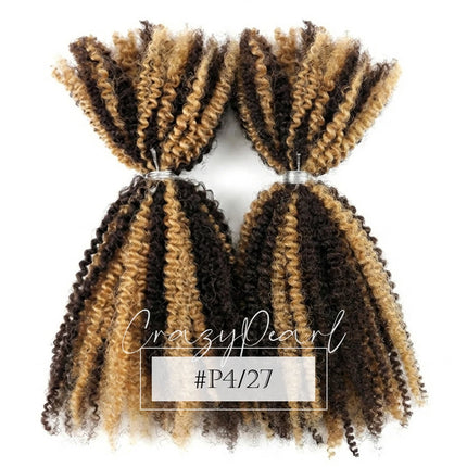 CrazyPearl 4B 4C Afro Kinky Curly Bulk Human Hair for Braiding Locs Twist Mini Micro Knotless Braids Dreadlock Hair Extensions