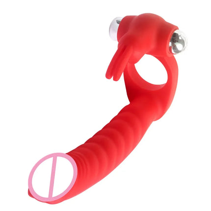 7 Speeds Penis Vibrating Ring Double Penetration Strong Dildo Anal Beads Butt Plug Rabbit Vibrator Clitoris Sex Toys for Couple