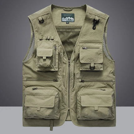 2026 Spring/Summer New Multi-Pocket Outdoor Workwear Tank Top Mesh Breathable Photography Fishing Tactical Vest