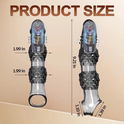 Penis Sleeve Delayed Ejaculation Condom Male Enlargement Delay Vibrating Cock Ring Clits Massager Vibrating Penis Cover Sex Toy