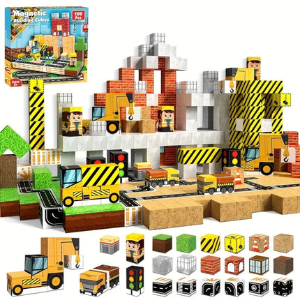 Magnetic Blocks 150 Pieces - Magma Mine World DIY Educational
