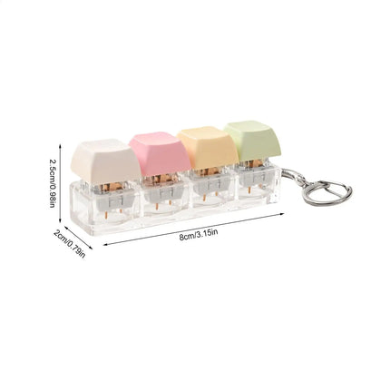 Keyboard Fidget Stress Reduction Fingertip Button Quiet Key Clicker Fidget Toy Keychain birthday gift for Adult Boys Girls