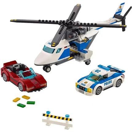 City Fire Station Helicopter Truck Garage Firehouse Building Blocks Set Bricks Compatible 60110 Model Festival Party Gift