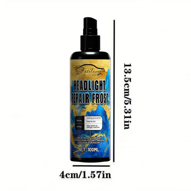 Car headlight repair fluid, antioxidant/polishing agent, removes scratches, brightens headlights, nourishes headlights