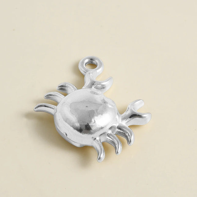 5pcs Kawaii Charm Flower Star Crab Stainless Steel Pendants For Jewelry Making Supplies Assorted Mini Charms In Bulk DIY Finding