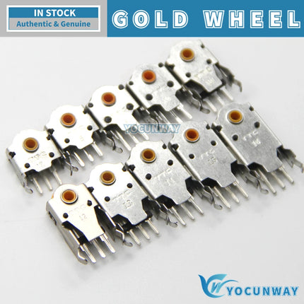 TTC Rotary Mouse Scroll Wheel Encoder Gold Mark 1.74mm Hole 20-40g Force Compatible 7-16mm Diameters for PC Mouse Upgrade