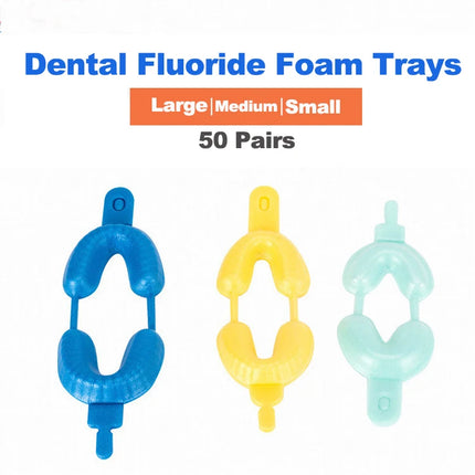 50 Pairs Dental Fluoride Disposable Dual Arch Tray for Gel Foam Large/medium/small Dental Clinic Materials
