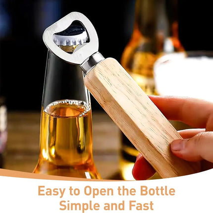 Wine Soda Glass Cap Opener Wooden Bottle Beer Can Opener Household Kitchen Bar Tools Home Handle Handheld Gadgets