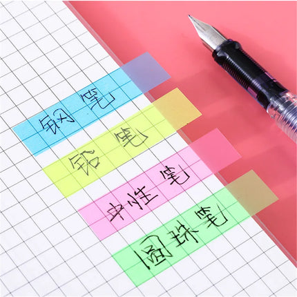 200 Sheets Sticky Notes Adhesive Memo Notes Index Transparent Post Stickers Bookmarks Notepad School Office Stationery Supplies