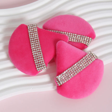 3 件套 Diamond Triangle Powder Puff Face Makeup Tool Sponge Velvet Soft Smooth Facial Beauty Makeup Sponge Cosmetics Accessories
