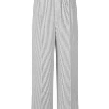 New Miyake Pleated Man Wide Leg Pants Baggy Casual High Street Long Pants