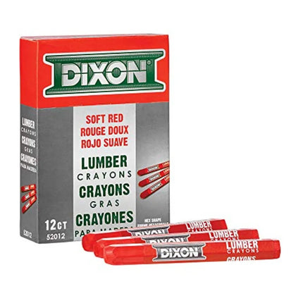 Industrial Lumber Marking Crayons, 4.5" x 1/2" Hex, Soft-, 12-Pack 52012