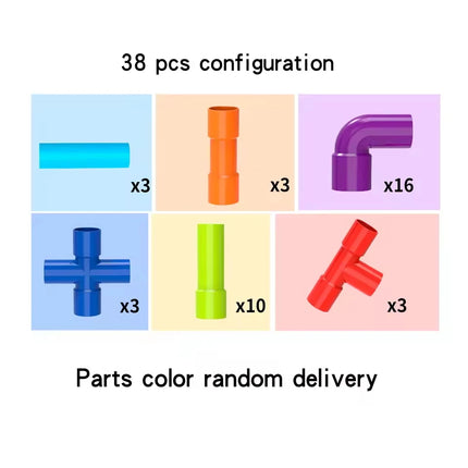 Building By Splicing Water Pipes With Building Blocks DIY Toys