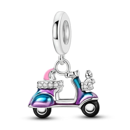 925 Sterling Silver Motorcycle Sports Car Bicycle Charms Pendents Fit Qikaola Original Bracelets Fine DIY Birthday Jewelry Gifts