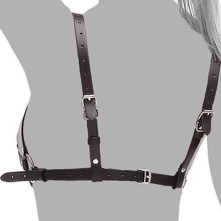 Thierry adult games PU leather Body Harness Underwear Garter Belts Sexy Women Waist To Leg Bondage Cage Straps Garter Body Belts