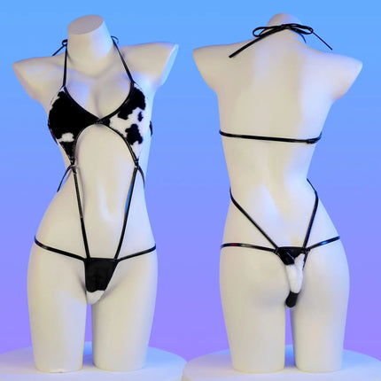 Anime Cartoon Cow Series Bodysuit Underwear Maid Unifrom Costume Kawaii Girl Bikini Swimsuit Set Sexy Lingeri Outfit Cosplay