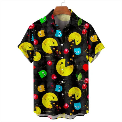 Hawaii Funny Shirt For Men 3d Print Summer Loose Hawaiian Beach Tops Casual Short Sleeve Lapel Blouse Streetwear Male Clothes