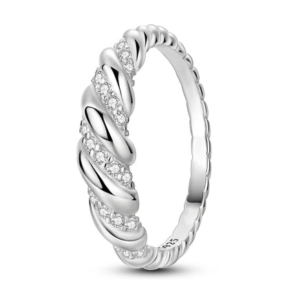 Shine Zircon Ring 925 Silver Original Stone Multi Layer Simple Infinitely Wide Rings For Women FineJewelry Wedding Party Gift