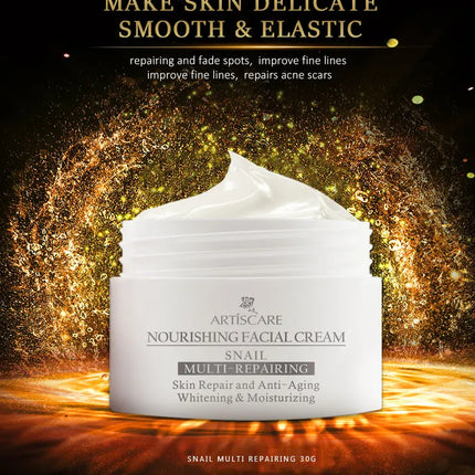 ARTISCARE Snail Face Cream + Peptide Eye Roller + Golden Eye Cream 3Pcs for Facial Moisturizing Serum Dark Circles Eye Care