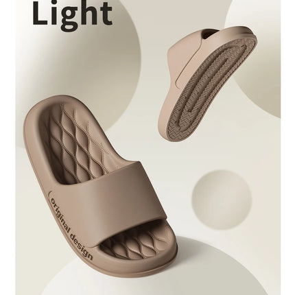 Men Trend New Summer Slippers Soft Non-slip Sole Cloud Sandals for Home Beach Indoor Outdoor